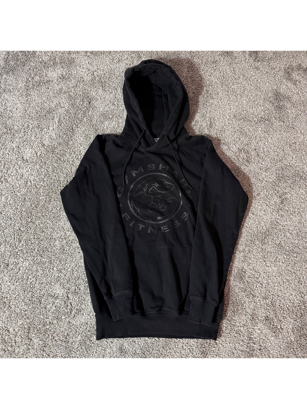 Gymshark Fitness Black Sweatshirt Hoodie Size M with Classic Gymshark Logo